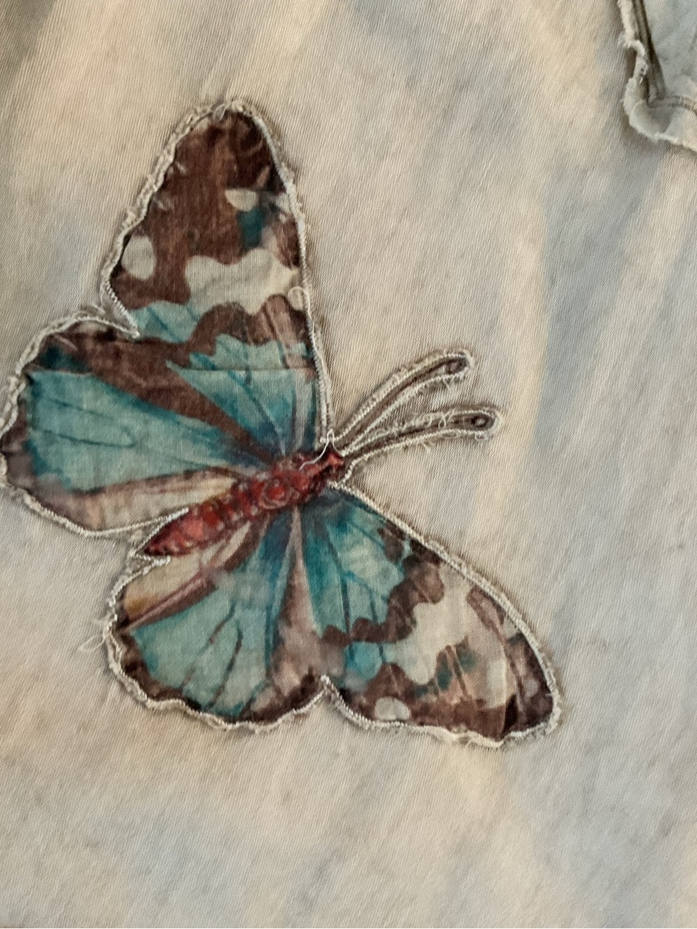Cream Patchwork Butterfly Coat - Picture 6 of 6
